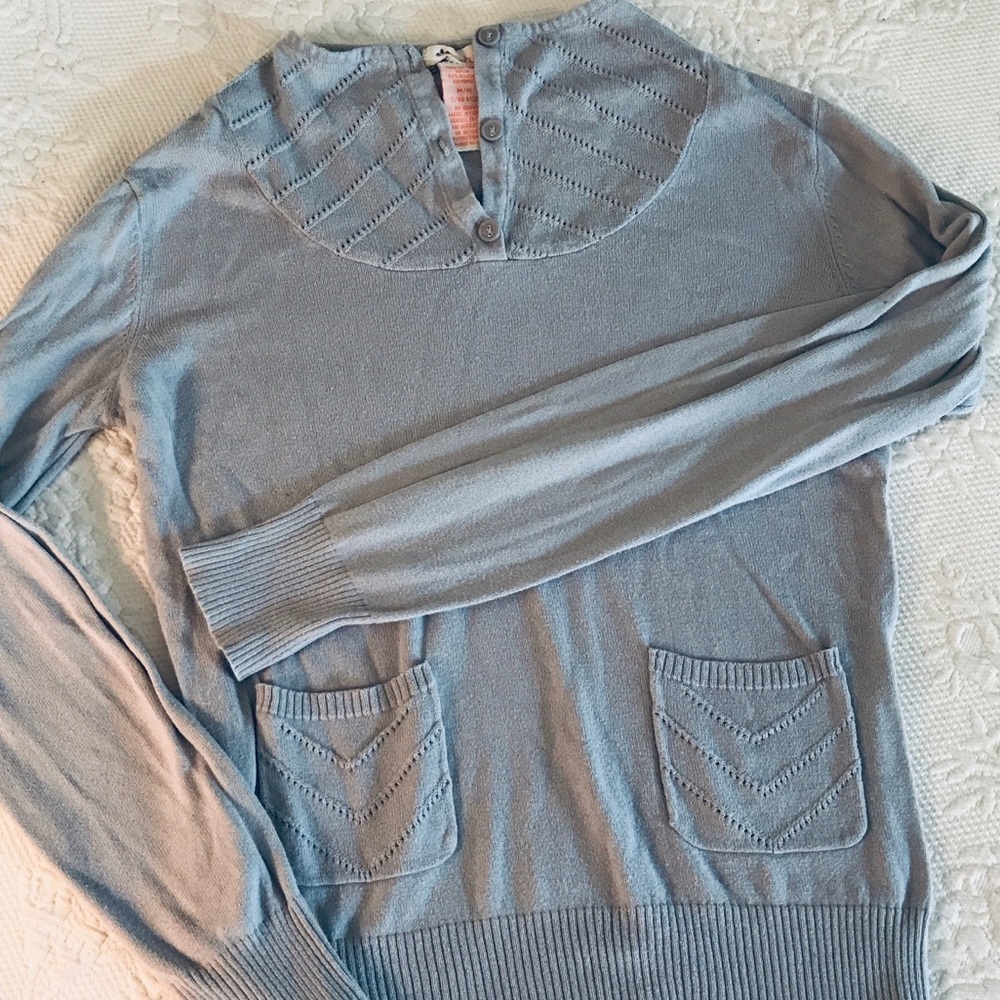 Gray Tulle Sweater with Detailing